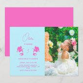 人魚の女の子の誕生日 ミニマリスト モダン 写真 招待状 (正面/裏面)