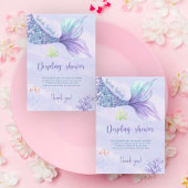 人魚の女の子の赤ちゃんシャワーチケットディスプレイシャワー エンクロージャーカード