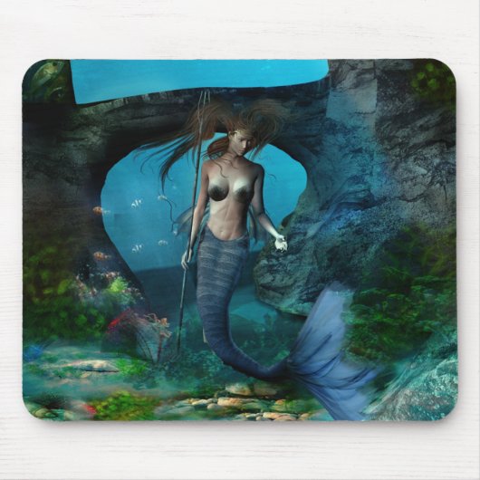 人魚の女王-海のマウスパッドの下の… マウスパッド (正面)