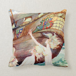 人魚の姉妹および船 クッション