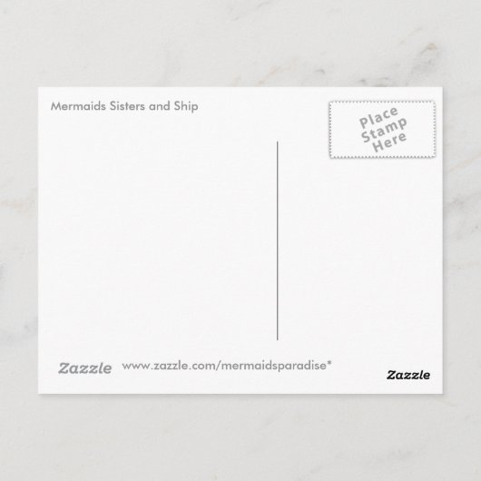 人魚の姉妹と船 ポストカード (裏面)