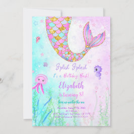 人魚の子供の誕生日招待状 招待状