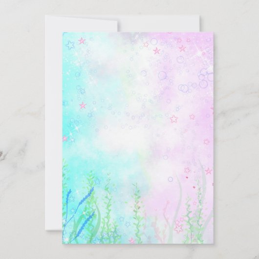 人魚の子供の誕生日招待状 招待状 (裏面)