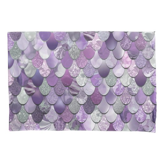 人魚の寝具、人魚の枕箱の紫色 枕カバー (正面)