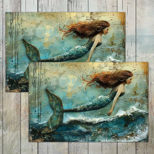 人魚の小さなデコパージュ 薄葉紙