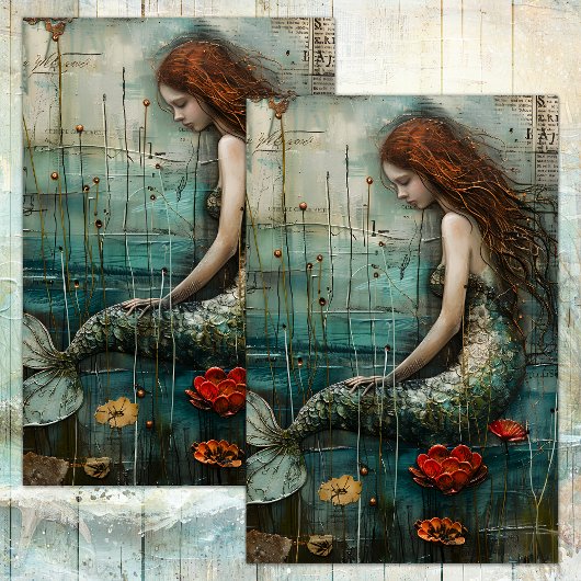 人魚の小さなデコパージュ 薄葉紙