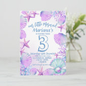 人魚の小さな三歳の誕生日 招待状 (スタンド正面)