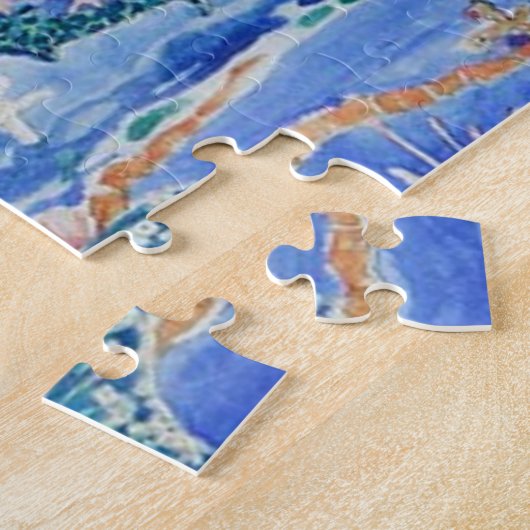 人魚の小さな女の子 – 人魚遊の波の中 ジグソーパズル (側面)