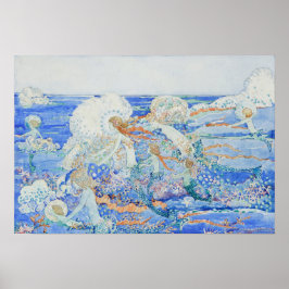 人魚の小さな女の子 – 人魚遊の波の中 ポスター