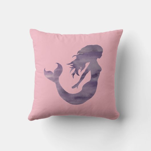 人魚の小さな眠るピンク装飾用クッション クッション (裏面)