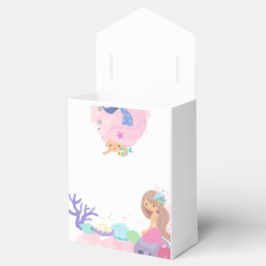 人魚の小さな赤ちゃんシャワーお願いボックス フェイバーボックス (オープン)