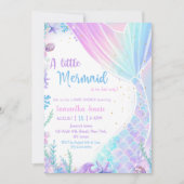 人魚の小さな赤ちゃんシャワーパーティー 招待状 (正面)