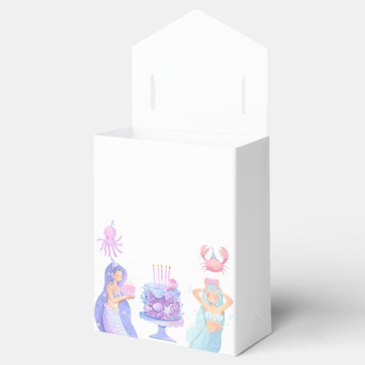 人魚の小さな魔法の赤ちゃんシャワー フェイバーボックス (オープン)
