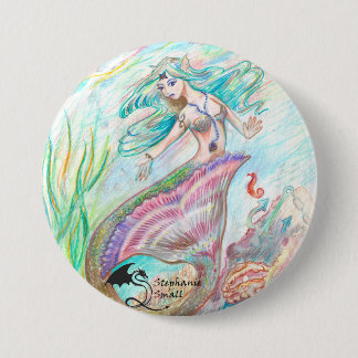 人魚の小妖精や小人Pin 缶バッジ
