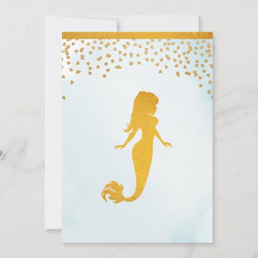 人魚の小娘が赤ん坊のシャワーを浴びる 招待状 (裏面)