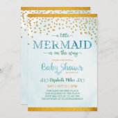 人魚の小娘が赤ん坊のシャワーを浴びる 招待状 (正面/裏面)
