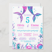 人魚の少女たちの合同誕生日パーティーの写真 招待状 (正面)