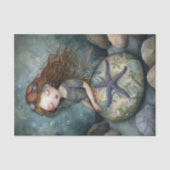 人魚の少女のデコパージュティッシュペーパー 薄葉紙 (正面)