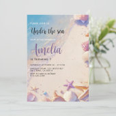 人魚の少女のビーチでの誕生日 招待状 (スタンド正面)