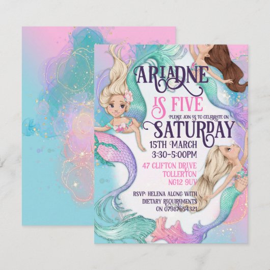 人魚の少女の招待状 招待状 (正面/裏面)