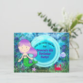 人魚の少女の誕生日パーティー 海の下のビーチで 招待状 (スタンド正面)