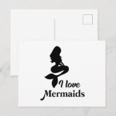 人魚の少女 人魚 可愛い 海 面白い 誕生日プレゼント ポストカード (正面/裏面)