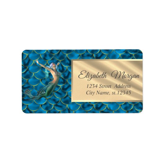 人魚の尻尾にかわいい人魚はかりで測 ラベル (正面)