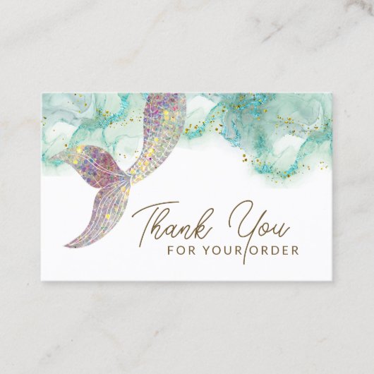 人魚の尾のサンキューカード 名刺 (正面)