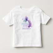 人魚の尾の下の海の誕生日の女の子のパーティー トドラーTシャツ (正面)