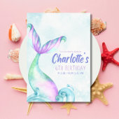 人魚の尾の下の海の誕生日招待状 招待状