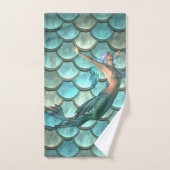 人魚の尾の人魚はかりで測 バスタオルセット (ハンドタオル)