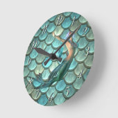 人魚の尾の人魚はかりで測 ラウンド壁時計 (傾斜)