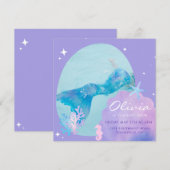 人魚の尾の誕生日招待状、アンダーザシー (正面/裏面)