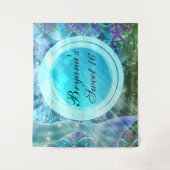 人魚の尾の魔法の海の港のパーティーの背景 タペストリー (正面)