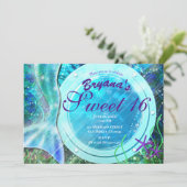 人魚の尾の魔法 海の下のスイート16誕生日 招待状 (スタンド正面)