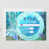 人魚の尾の魔法 海の下のスイート16 出席の返信 招待状 (正面)