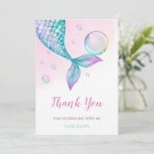 人魚の尾びれと泡の誕生日 サンキューカード (スタンド正面)