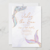 人魚の尾びれ 海の中 招待状 (正面)