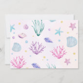 人魚の尾を持つ海の少女の誕生日写真 招待状 (裏面)