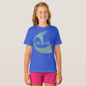 人魚の尾を搭載する子供の人魚のワイシャツ Tシャツ (正面フル)