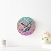人魚の尾グラデーションの人魚はかりで測姫 ラウンド壁時計 (ホーム)