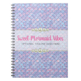 人魚の尾スケール及び真珠のパステル調の輝きのブティック ノートブック