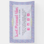 人魚の尾スケール及び真珠のパステル調の輝きのブティック 横断幕 (縦)