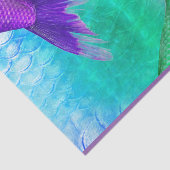人魚の尾及びスケールのティール（緑がかった色）の紫色 薄葉紙 (詳細)