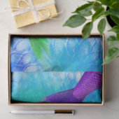 人魚の尾及びスケールのティール（緑がかった色）の紫色 薄葉紙 (ギフト)