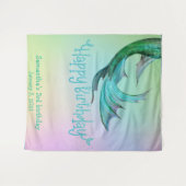 人魚の尾 キラキラ 誕生日 フォトブース 背景 タペストリー (正面(横))