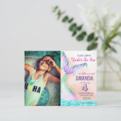 人魚の尾 水彩画 誕生日 海の下 ポストカード (スタンド正面)