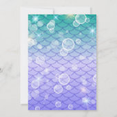 人魚の尾 海の下 パープル 誕生日 招待状 (裏面)