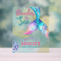 人魚の尾 海の下 1歳の誕生日 ウェルカム