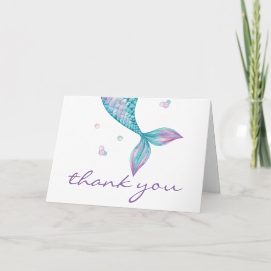 人魚の尾 海の中 誕生日おめでとう カード (正面)
